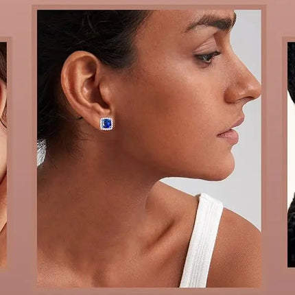 Drperfect Orecchini in argento con zirconi cubici per donna Uomo Orecchini a bottone delicati ipoallergenici placcati in oro 14 carati platinumshop