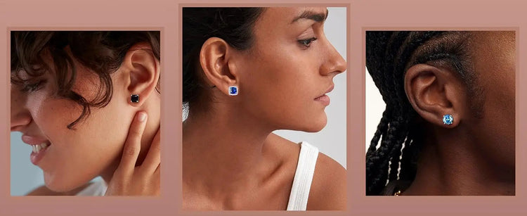 Drperfect Orecchini in argento con zirconi cubici per donna Uomo Orecchini a bottone delicati ipoallergenici placcati in oro 14 carati platinumshop