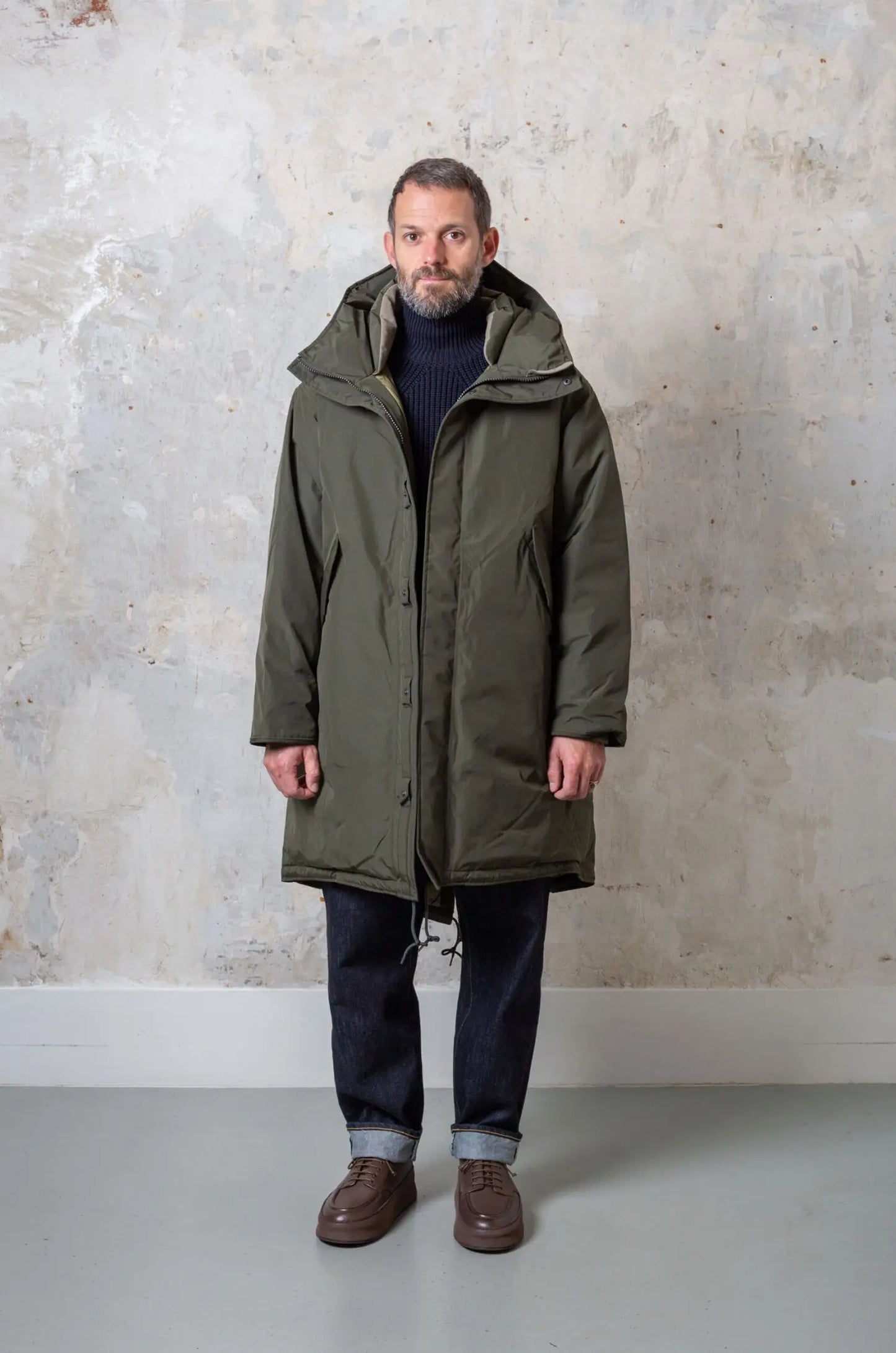 Piumino impermeabile optoelettronico con colla a stampa completa extra lunga Nanamica LongDown