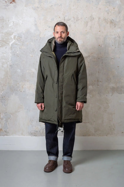 Piumino impermeabile optoelettronico con colla a stampa completa extra lunga Nanamica LongDown