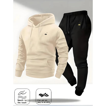 2025 Crown Logo Printed Autumn/Winter Fashion New Hooded Sportswear Outdoor Fashion Versatile Casual Sportswear and Pants PlatiNum