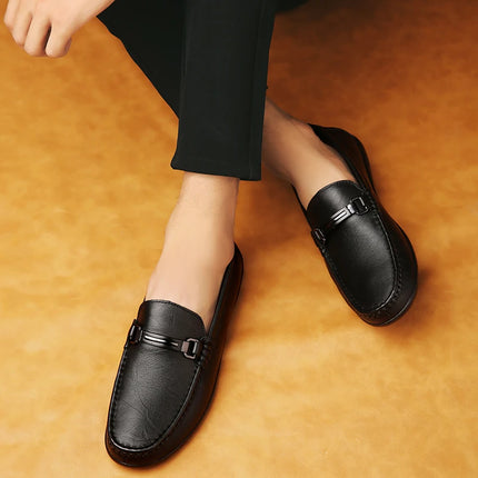 Eleganti Mocassini Estivi in Pelle per Uomo, Scarpe Casual alla Moda, Leggere e Antiscivolo, Slip-on, Scarpe da Passeggio Primaverili ed Estive