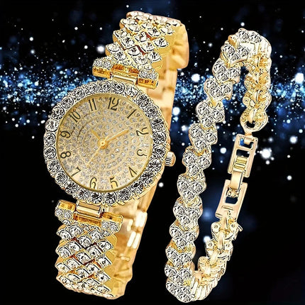 2 pezzi e 1 pezzo elegante orologio in cristallo orologio al quarzo con cinturino in cristallo pieno di lusso semplice alla moda in acciaio inossidabile platinumshop