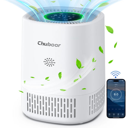Chuboor Purificatori d'Aria per Camera da Letto Casa, Detergente per Filtri con Filtri in Spugna Allergie di Fumo Scatola di Animali Domestici Odore Polvere, Ufficio, Desktop