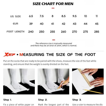 Xtep Light Boat MAX Scarpe da corsa leggere da uomo con rimbalzo e aumento dell'altezza, forza propulsiva più forte 874219110095