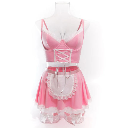 Women Transparent Bra And Panty Garter Underwear Set Hot Erotic Sexy Costumes Underwear Open Bra Thong Sexy Lingerie Sets
