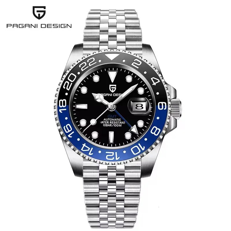 PAGANI DESIGN 2026 Nuovo Orologio Meccanico di Lusso da Uomo Batman 40MM GMT con Bracciale Jubilee, Vetro Zaffiro, Acciaio Inossidabile, Impermeabile, Automatico