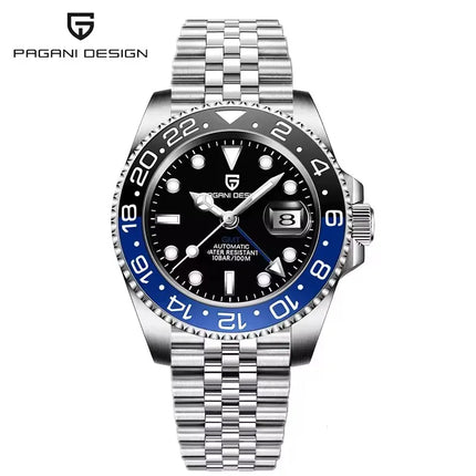 Orologio Meccanico di Lusso da Uomo PAGANI DESIGN 2026 con Ghiera Pepsi Cola da 40MM, Cinturino Jubilee in Acciaio Inossidabile, Impermeabile, Automatico, Regalo per Uomo