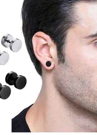 1 paio di orecchini a bottone a cerchio rotondo in acciaio inossidabile per uomo donna che non sbiadiscono gioielli per orecchini platinumshop