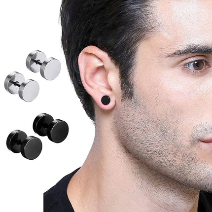 1 paio di orecchini a bottone a cerchio rotondo in acciaio inossidabile per uomo donna che non sbiadiscono gioielli per orecchini platinumshop