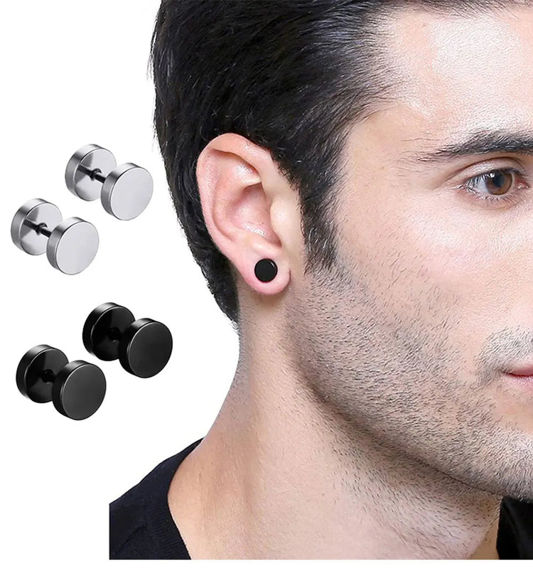 1 paio di orecchini a bottone a cerchio rotondo in acciaio inossidabile per uomo donna che non sbiadiscono gioielli per orecchini platinumshop