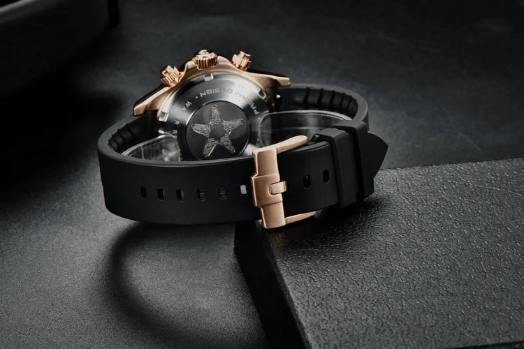 Nuovo Orologio da Uomo PAGANI DESIGN Cronografo di Lusso in Oro Rosa, Quadrante Blu Ghiaccio 40mm, Vetro Zaffiro, Impermeabile 100M, Cinturino in Gomma, Orologio Sportivo Maschile + CONFEZIONE REGALO