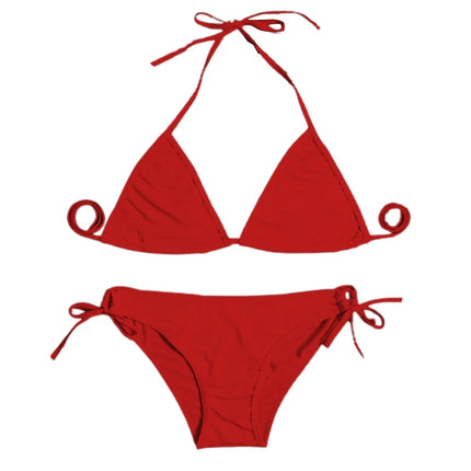 Costume da bagno bikini sexy da donna con perizoma, modello brasiliano con lacci, per l'estate e le vacanze al mare platinumshop