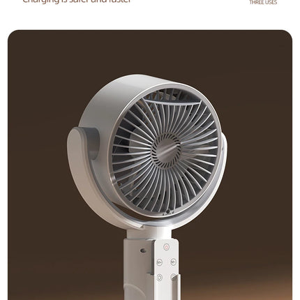 Ventilatore a Turbina Elettrica da Pavimento, Ventilatore a Cinque Velocità Regolabili, Altezza Regolabile, Ricaricabile