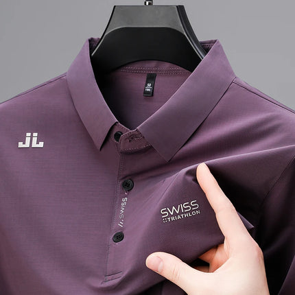 BROWON 2025 Summer 2025 Trends Polo Shirt Men's Short Sleeve Wrinkle-Resistant Turn-Down Collar Slim Cool Business Tee Shirt Homme
