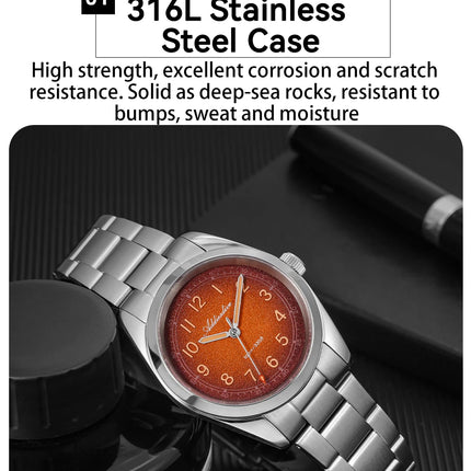 ADDIESDIVE Men's Vintage Quartz Watch 100M Waterproof Sapphire Glass Super Luminous Stainless Steel Classic Wristwatches AD2553