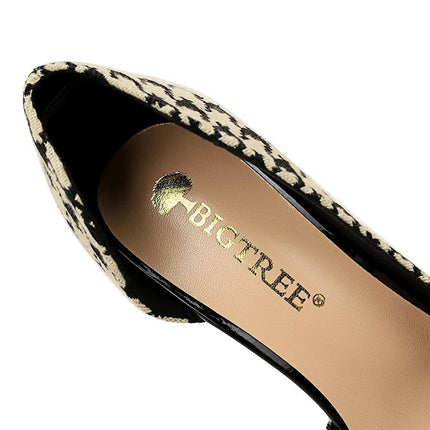 BIGTREE Scarpe 2026 Primavera Donna Pompe Catena di metallo perlato Tacchi alti Grana a quadri Tacchi a spillo Tacchi da donna Scarpe da banchetto di lusso 43 platinumshop