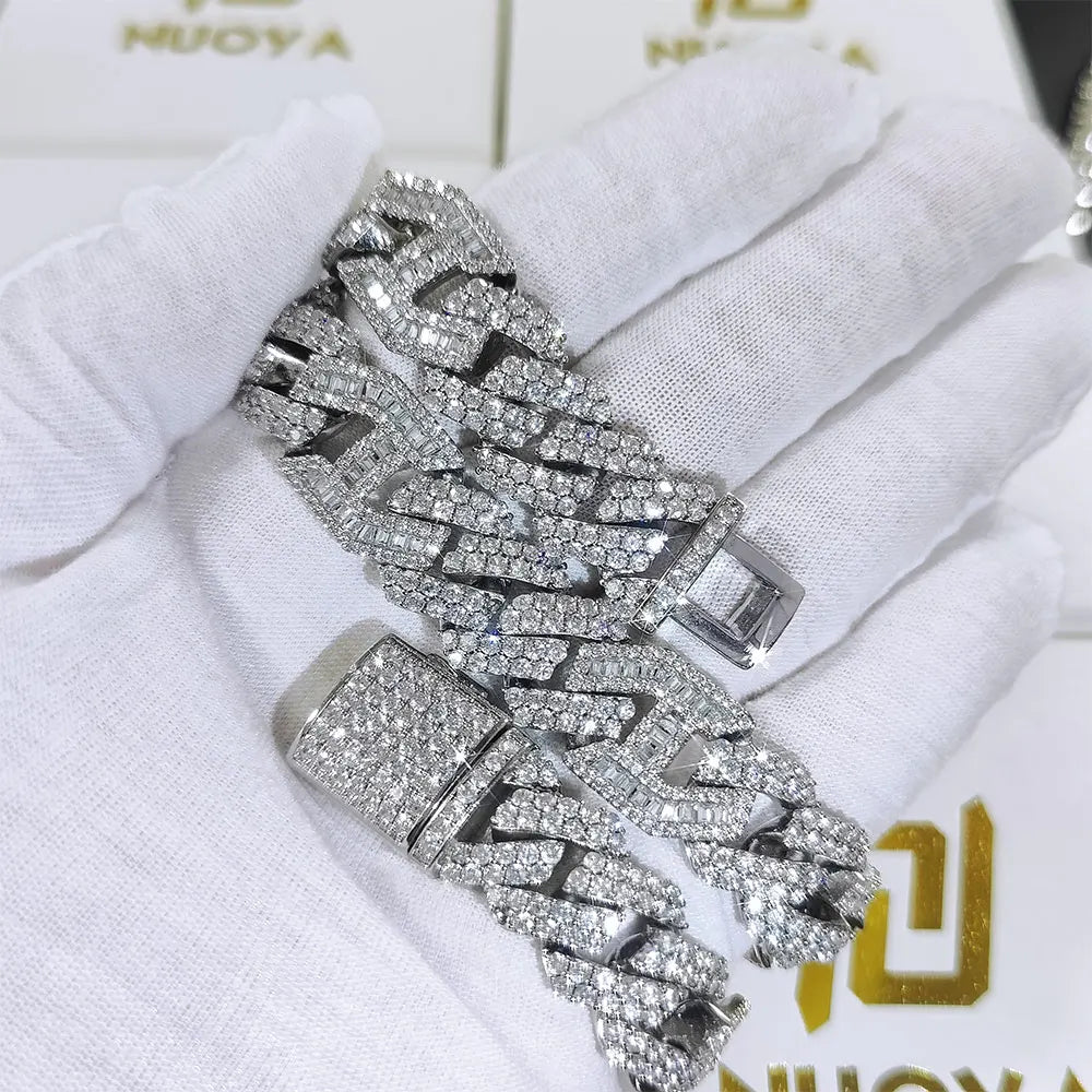 Hip Hop 15mm Iced Out catena a maglia cubana Shiny CZ Stone Pink collana cubana con naso di maiale placcato a due colori per donna uomo