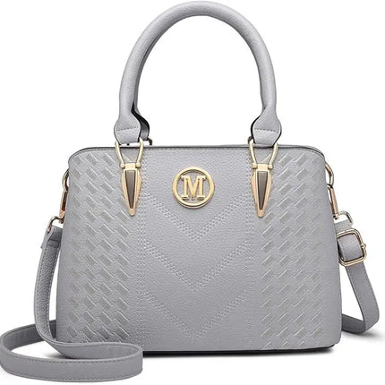 Borsa da donna Miss Lulu, borsa con manico medio modello litchi, borsa a tracolla elegante in maglia di alta qualità