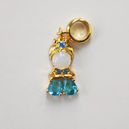 Collana in acciaio inossidabile con zirconi colorati, fiaba, piccola principessa, catena universale placcata in oro, catena clavicola, temperamento dolce