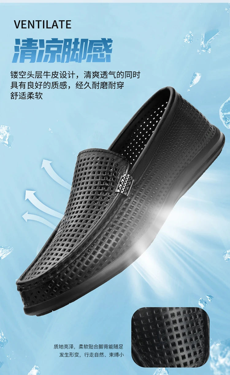 2025 Estate Scava Fuori Penny Mocassini Da Uomo Scarpe Da Barca Traspirante Uomo Mocassini In Pelle Slip On Appartamenti Mens Casual Scarpe Da Guida
