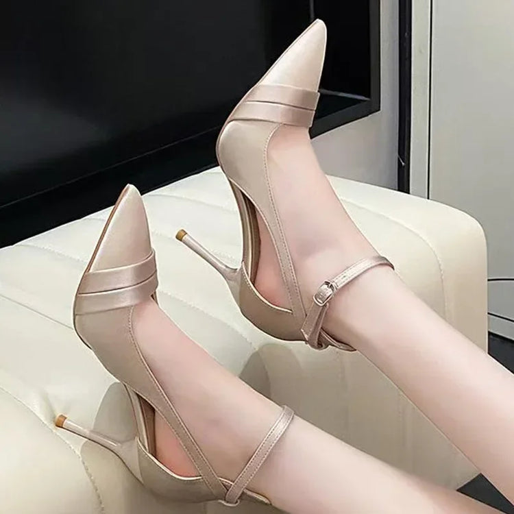 Décolleté con tacco alto in raso viola per donna 2025 Décolleté con cinturino alla caviglia Décolleté con tacco sottile Donna Scarpe da sposa sexy con punta a punta Lady