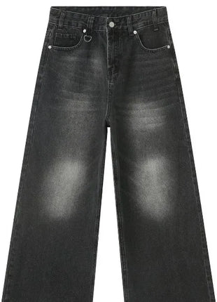 Jeans con orlo a stampa leopardata, stile casual americano anni 2000, a vita alta, gamba dritta e larga, abbigliamento femminile retrò Harajuku