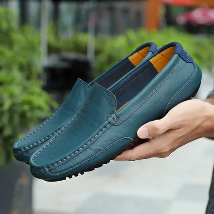 Mocassini in Pelle Traspirante, Scarpe Casual da Uomo, Slip-on Formali Italiane, Chaussure Homme