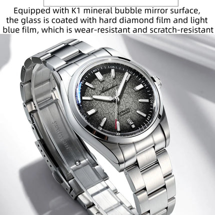 ADDIESDIVE New 2026 Luxury Men's Mechanic Quartz Analog Watch Super Luminous Steel Watch 10Bar Bubble Glass Personalized Watches