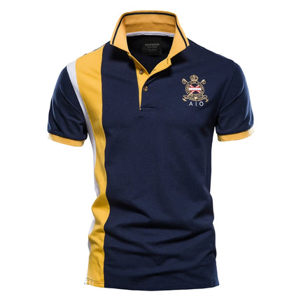 2025 Men's New Summer Fashion Striped Print Polo Shirt, Comfortable and Breathable, Outdoor Leisure Sports Wear