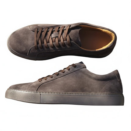 Men Coffee Suede Loafers Skateboarding Pure Outdoor Durable Leather Casual Walking Style Shoes