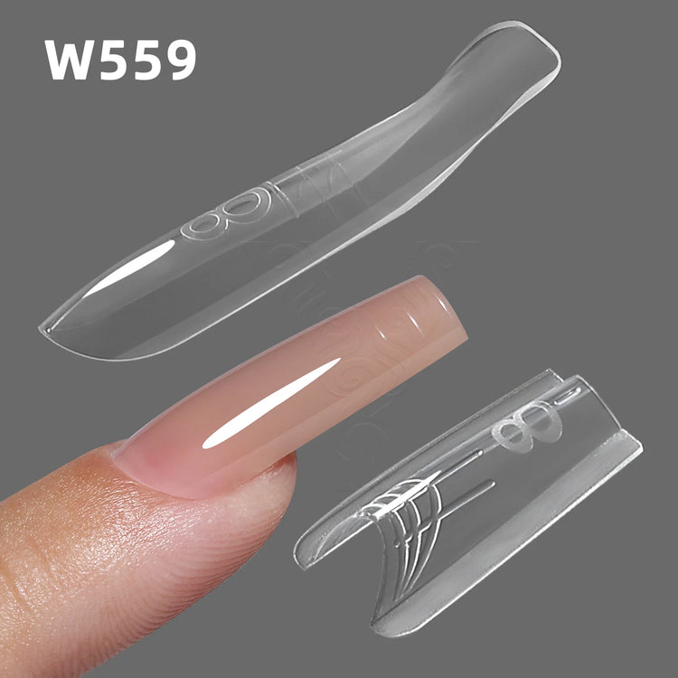 YOKEFELLOW Sandwich Dual Nail Forms 240pcs 15size Extensions-Dual Forms Coffin Almond Nail Forms Top Mold Bottom Mold Nail Extension Tools for Beginners