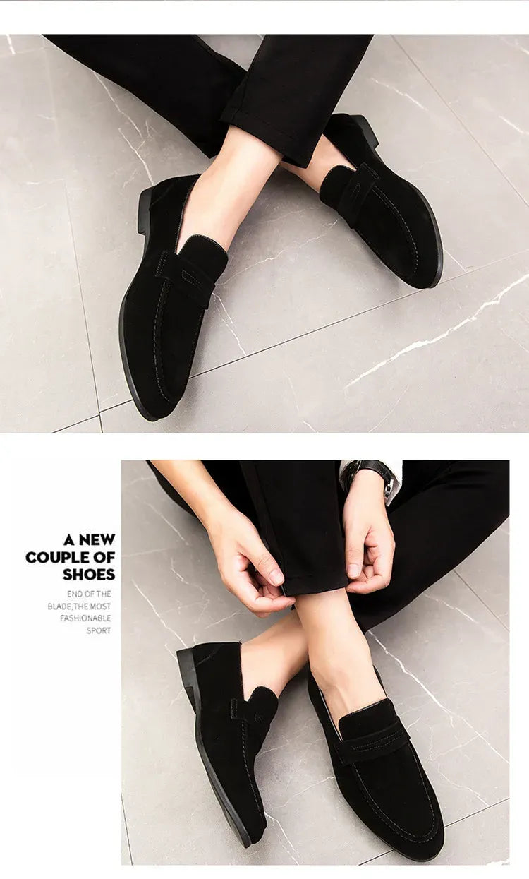 Nuovi uomini in pelle scamosciata scarpe casual comfort traspirante slip-on scarpe da guida da uomo moda maschile scarpe pigre mocassini di marca di lusso mocassini