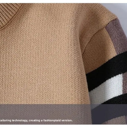 round Neck Knitted Sweater Autumn Winter Men's Fashion Thickened Long Sleeve Leisure Comfortable Fit Youthful Style Polyester...