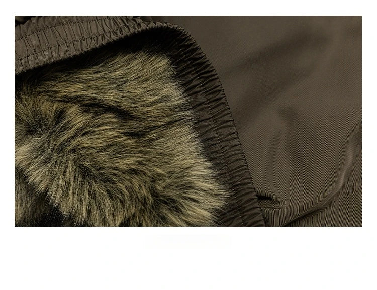 Mens Korean Streetwear Thick Warm Jacket Winter Fleece Lined Fur Collar High Quality Cold Proof Heavyweight Outdoor Thermal Coat