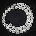 2024 NEW Men Women Hip Hop tennis Chain Necklace 13mm Square CZ Stone Iced Out Bling Cuban Chains Necklace Fashion Charm Jewelry PlatiNum