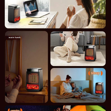 Portable Electric Heater Portable Desktop 1000W PTC Heating Fan Warm Air Blower for Household Office Mini Space Heater