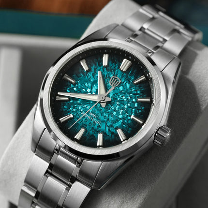 Watchdives WD0003C Ice Crack Dial 38mm Men Watch VH31 Sweep Seconds Quartz Movement Sapphire Luminous 10Bar Waterproof Watches