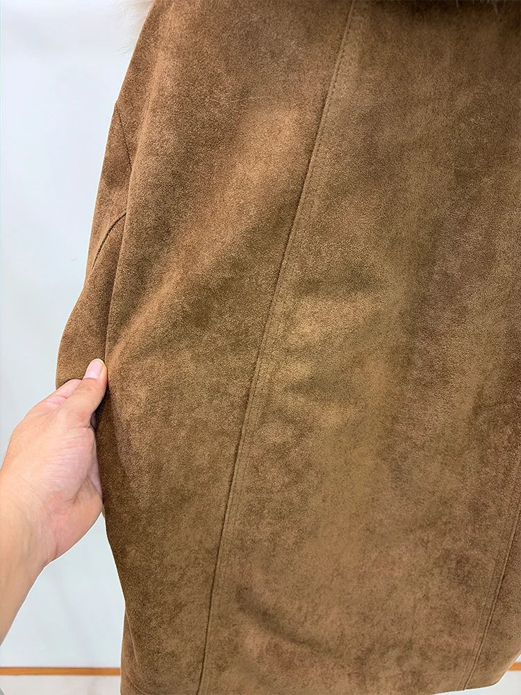 2026 Autumn Winter Women's White Goose Down Coats Natural Real Fox Fur Collar Jacket Outwear Luxury Female Jacket