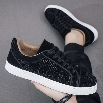 New Men's Casual Flats Fashionable With drill Designer Sports Shoes Breathable comfort Youth walking running outdoor footwears