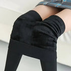 Colorful Fleece Lined Tights Winter Women Thermal Pantyhose for Female Panty Polar Skin Black Effect Stockings Thermal Leggings PlatiNum