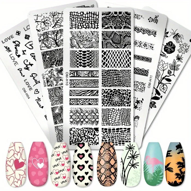 Nail Art Templates Stamping Plate Design Flower Leaf Butterfly Christmas Lace Stamp Templates Plates Image Manicure Accessories