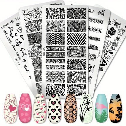 Nail Art Templates Stamping Plate Design Flower Leaf Butterfly Christmas Lace Stamp Templates Plates Image Manicure Accessories