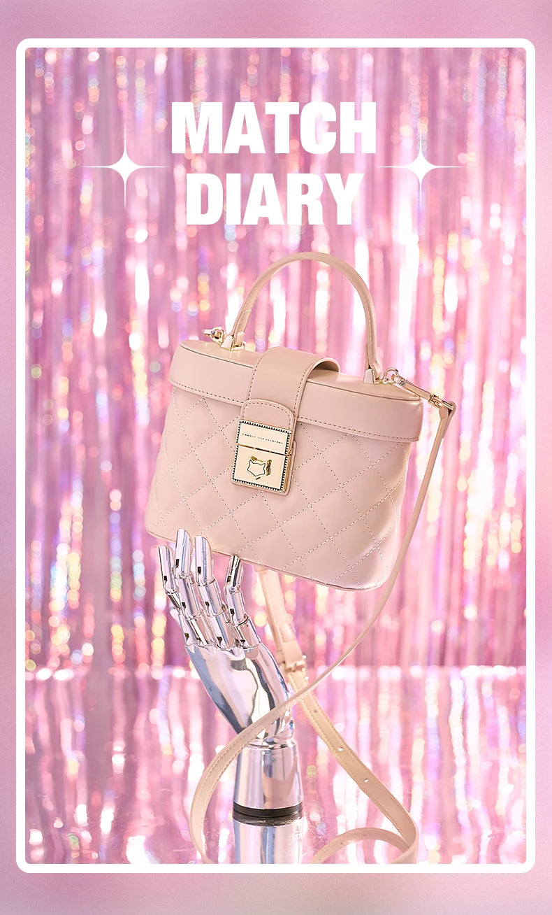 FOXER Split Leather Women's Box Mini Handbag Fashion Brand Crossbody Shoulder Bag Lady Messenger Bag Elegant Small Tote