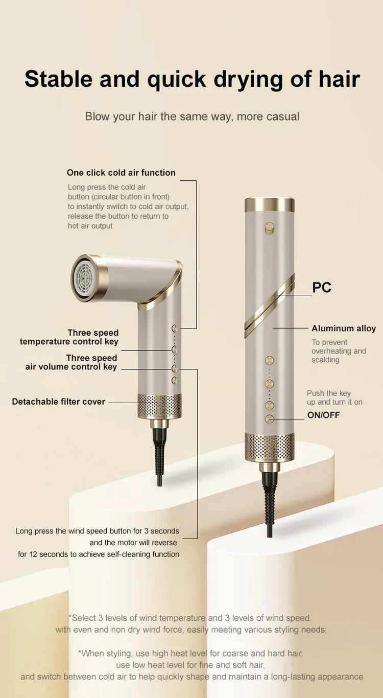 9 in 1 Hair dryer Professional Negative Ion curling Iron Hair Straightener Brushless Motor High Speed Hair Dryer Hot Comb Set