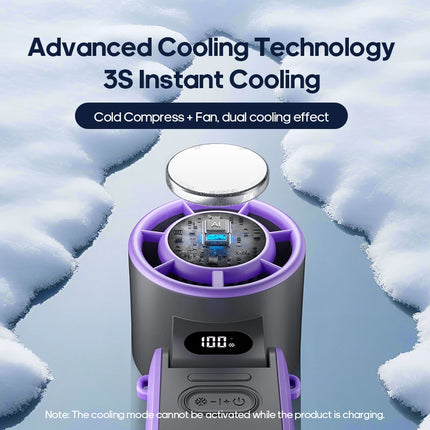 Ventilatore Portatile ad Alta Velocità con Raffreddamento Rapido, Ricaricabile 3600mAh, 100 Velocità Regolabili, Mini Ventilatore Pieghevole Turbo e Cordino