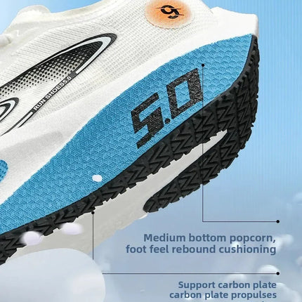 Unisex 2025 Full Carbon Plate Running Shoes Professional Marathon Racing Lightweight Bounce Cushion Breathable Sports Sneakers PlatiNum