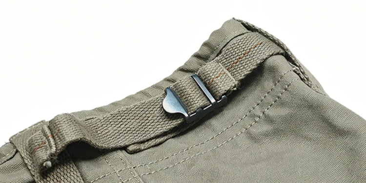 Men's Multi Pocket Cargo Pants Vintage 100% Cotton Loose Straight Tactical Pants Zippered Ankle Cuffs Work Streetwear Trousers