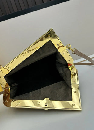 Borsa con Chiusura a Scatto in Morbida Pelle Color Tè al Latte, Borsa di Lusso Multiuso