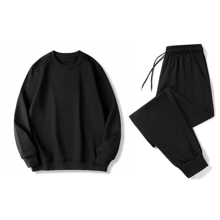 Plus Size Men Sweatshirt Sets Long Pants Sport Suits 5XL 6XL 7XL 100-180kg Autumn Winter Long Sleeve Tops Big Size Men Clothing PlatiNum